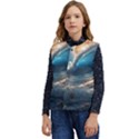 Ocean Sea Waves Kid s Button Up Puffer Vest	 View1