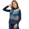 Ocean Sea Waves Kid s Button Up Puffer Vest	 View3