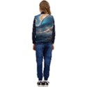 Ocean Sea Waves Kid s Button Up Puffer Vest	 View4