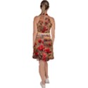 Roses Flower Field Sunset Nature Sleeveless Halter Neck A-Line Dress View4