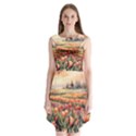 Tulips Field Tree Sleeveless Chiffon Dress   View1