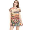 Tulips Field Tree Women s Sports Skirt View1