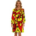 RBY 127 Women s Round Neck Long Sleeve Bow Deco Dress View1