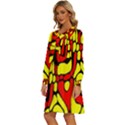 RBY 127 Women s Round Neck Long Sleeve Bow Deco Dress View2