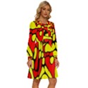 RBY 127 Women s Round Neck Long Sleeve Bow Deco Dress View3