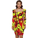 RBY 127 Women Long Sleeve Ruched Stretch Jersey Dress View1