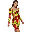 RBY 127 Women Long Sleeve Ruched Stretch Jersey Dress View2