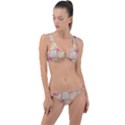 Abstract Pattern Design Scrapbooking Ring Detail Crop Bikini Set View1