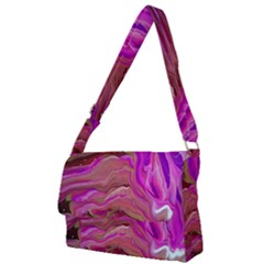 Magenta Waves Full Print Messenger Bag (l)