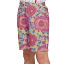 Mid Century Retro Floral 1970s 1960s Pattern 82 Kids  Basketball Shorts View2