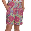 Mid Century Retro Floral 1970s 1960s Pattern 82 Kids  Basketball Shorts View3