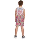 Mid Century Retro Floral 1970s 1960s Pattern 82 Kids  Basketball Shorts View4