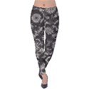 Mid Century Retro Floral 1970s 1960s Pattern 71 Velvet Leggings View1