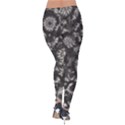Mid Century Retro Floral 1970s 1960s Pattern 71 Velvet Leggings View2