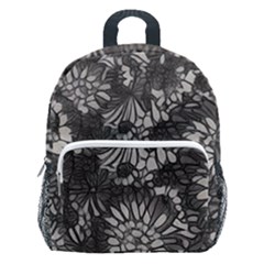 Mid Century Retro Floral 1970s 1960s Pattern 71 Kids  Age 5-10 Lightweight School Backpack With Side Pockets
