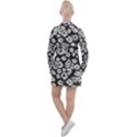 Mid Century Retro Floral 1970s 1960s Pattern 86 Women s Long Sleeve Casual Dress View2