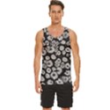 Mid Century Retro Floral 1970s 1960s Pattern 86 Men s Wide Collar Tank Top View1