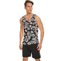 Mid Century Retro Floral 1970s 1960s Pattern 86 Men s Wide Collar Tank Top View2