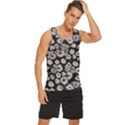 Mid Century Retro Floral 1970s 1960s Pattern 86 Men s Wide Collar Tank Top View3