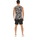 Mid Century Retro Floral 1970s 1960s Pattern 86 Men s Wide Collar Tank Top View4