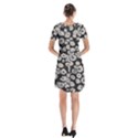 Mid Century Retro Floral 1970s 1960s Pattern 86 Short Sleeve V-neck Flare Dress View2