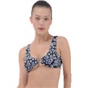Mid Century Retro Floral 1970s 1960s Pattern 86 Ring Detail Bikini Top View1