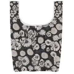 Mid Century Retro Floral 1970s 1960s Pattern 86 Foldable Shopping Bag