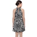 Mid Century Retro Floral 1970s 1960s Pattern 73 Velvet Halter Neckline Dress  View2