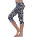 Mid Century Retro Floral 1970s 1960s Pattern 73 Kids  Lightweight Velour Capri Leggings  View2