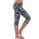 Mid Century Retro Floral 1970s 1960s Pattern 73 Kids  Lightweight Velour Capri Leggings  View3