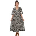 Mid Century Retro Floral 1970s 1960s Pattern 73 Kimono Sleeve Boho Dress View1