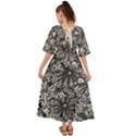 Mid Century Retro Floral 1970s 1960s Pattern 73 Kimono Sleeve Boho Dress View2