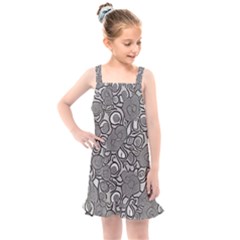 Mid Century Retro Floral 1970s 1960s Pattern 85 Kids  Overall Dress