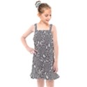 Mid Century Retro Floral 1970s 1960s Pattern 85 Kids  Overall Dress View1