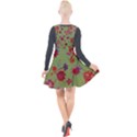 Mid Century Retro Floral 1970s 1960s Pattern 76 Plunge Pinafore Velour Dress View2
