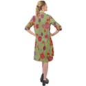 Mid Century Retro Floral 1970s 1960s Pattern 76 Long Sleeve Mini Shirt Dress View2