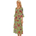 Mid Century Retro Floral 1970s 1960s Pattern 76 Midsummer Wrap Dress View2