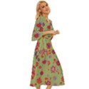 Mid Century Retro Floral 1970s 1960s Pattern 76 Midsummer Wrap Dress View3