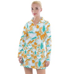 Design Pattern Seamless Tropical Women s Long Sleeve Casual Dress