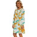 Design Pattern Seamless Tropical Women s Round Neck Long Sleeve Bow Deco Dress View2