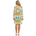 Design Pattern Seamless Tropical Women s Round Neck Long Sleeve Bow Deco Dress View4