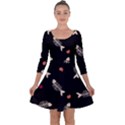 Pattern Design Seamless Fishbone Quarter Sleeve Skater Dress View1