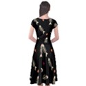 Pattern Design Seamless Fishbone Cap Sleeve Wrap Front Dress View2