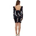 Pattern Design Seamless Fishbone Women Long Sleeve Ruched Stretch Jersey Dress View4