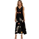 Pattern Design Seamless Fishbone V-Neck Sleeveless Wide Leg Pants Overalls View1