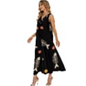 Pattern Design Seamless Fishbone V-Neck Sleeveless Wide Leg Pants Overalls View2