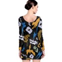 Pattern Design Seamless Texture Long Sleeve Velvet Bodycon Dress View2