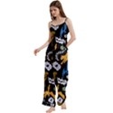Pattern Design Seamless Texture Spaghetti Top Long Pants Satin Pajamas Set View2