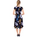 Pattern Design Seamless Texture Cap Sleeve Front Wrap Midi Dress View2