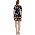 Pattern Design Seamless Texture Women s Cold Shoulder Round Neck Mini Dress View4